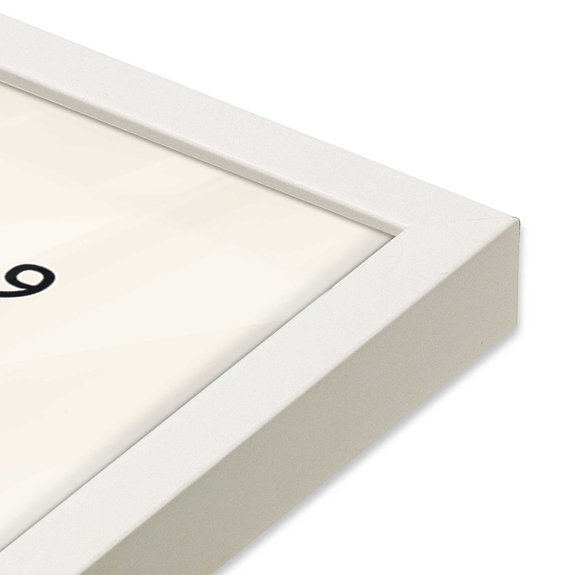 [Color:Opaque White], Picture of art in a Opaque White frame at an angle