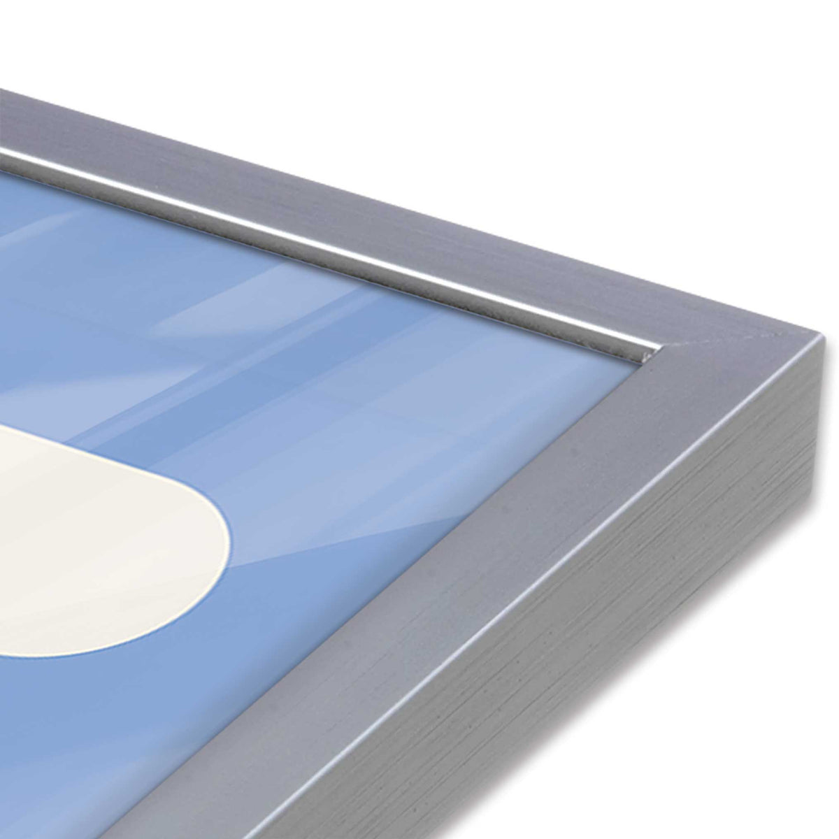 [Color:Polished Chrome], Picture of art in a Polished Chrome frame at an angle