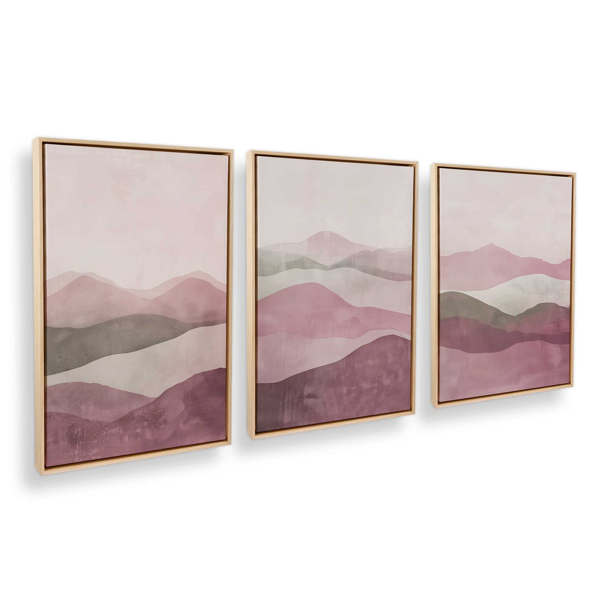 [Color:American Maple], Picture of art in a American Maple frame at an angle