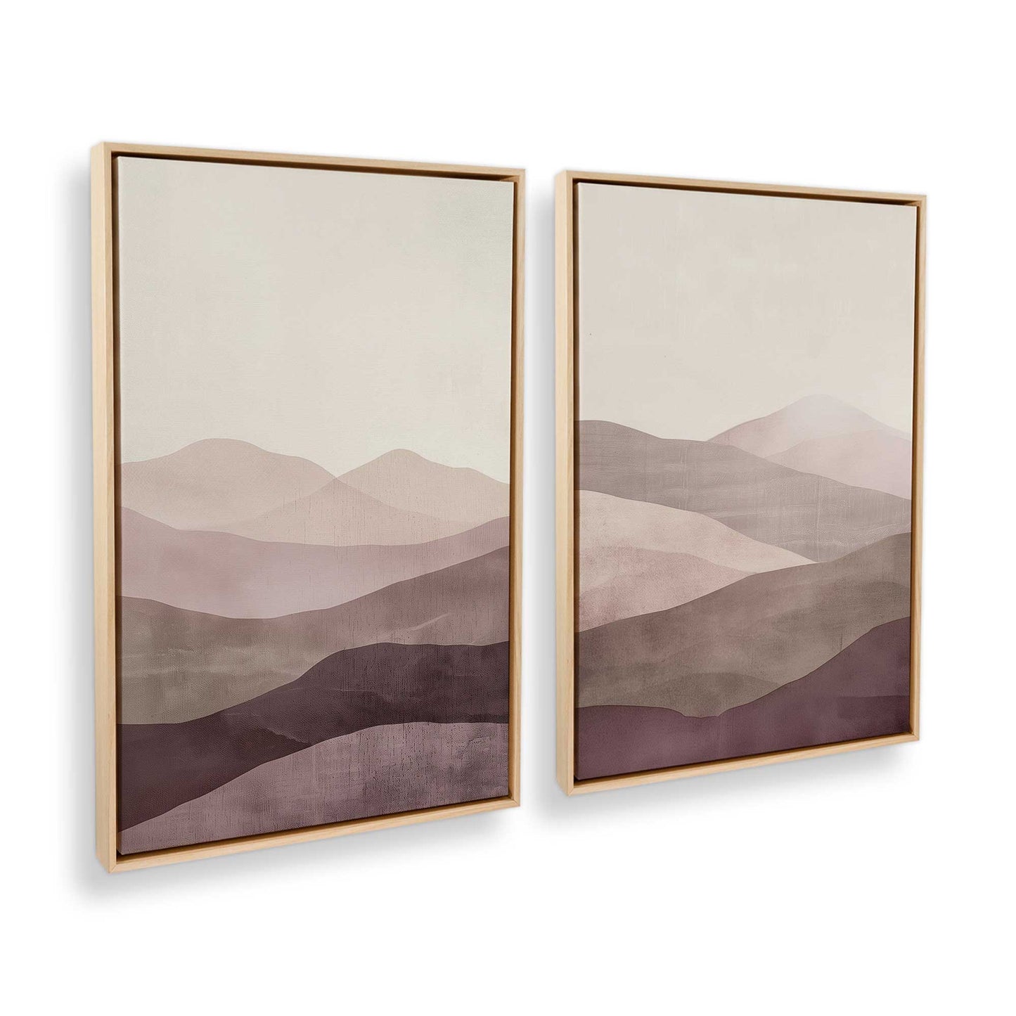[Color:American Maple], Picture of art in a American Maple frame at an angle