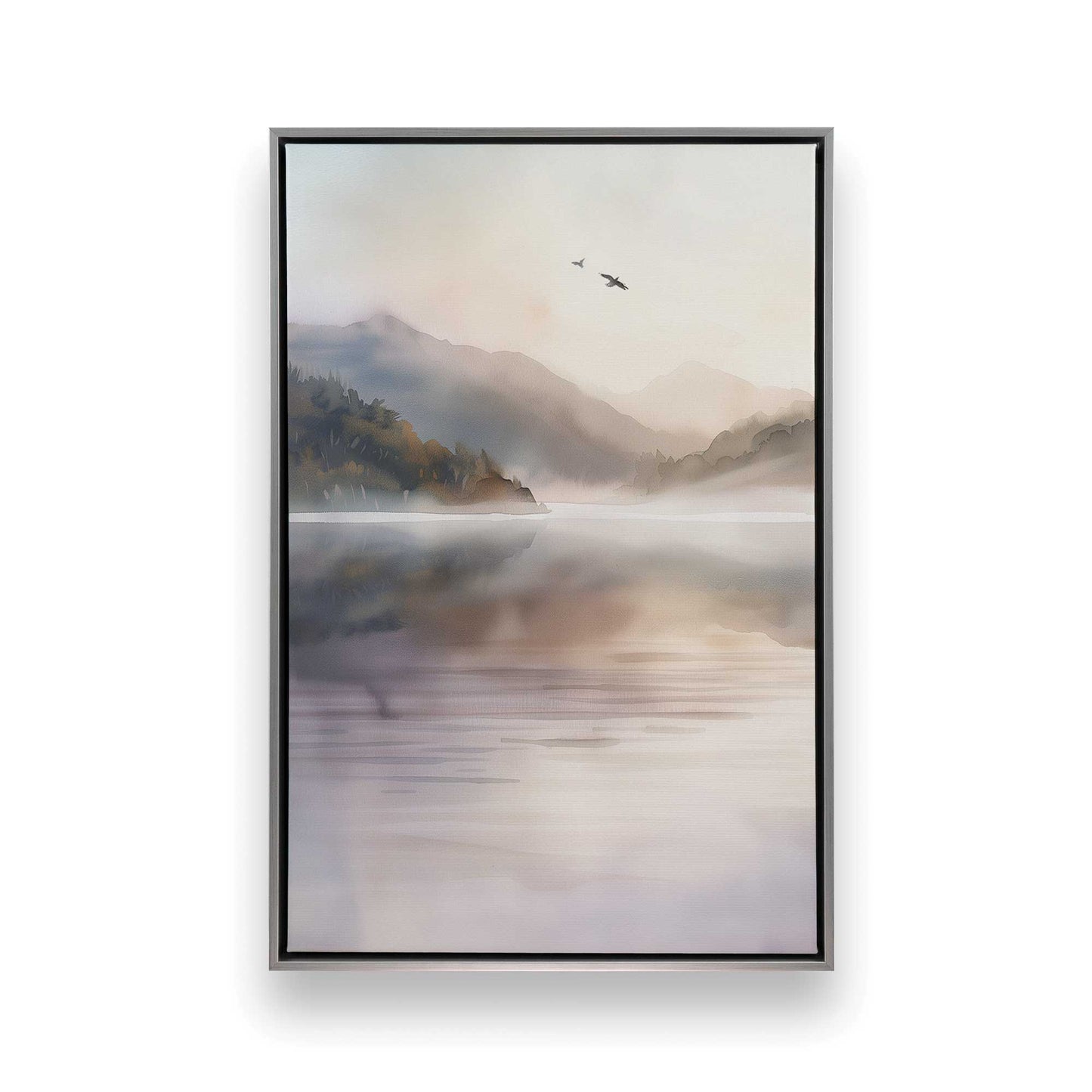 Misty Morning Lake Duo v1 Canvas Print, Set of 2