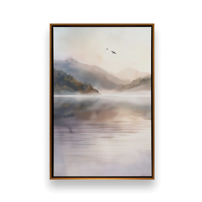 Misty Morning Lake Duo v1 Canvas Print, Set of 2