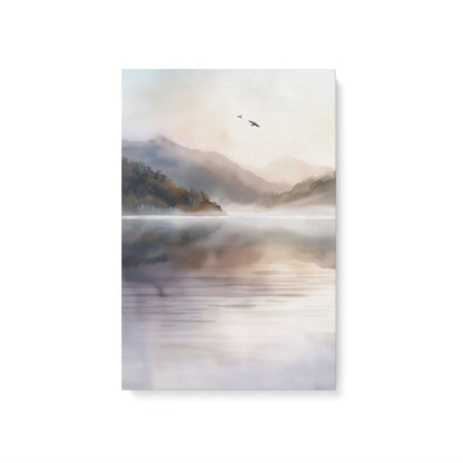 Misty Morning Lake Duo v1 Canvas Print, Set of 2