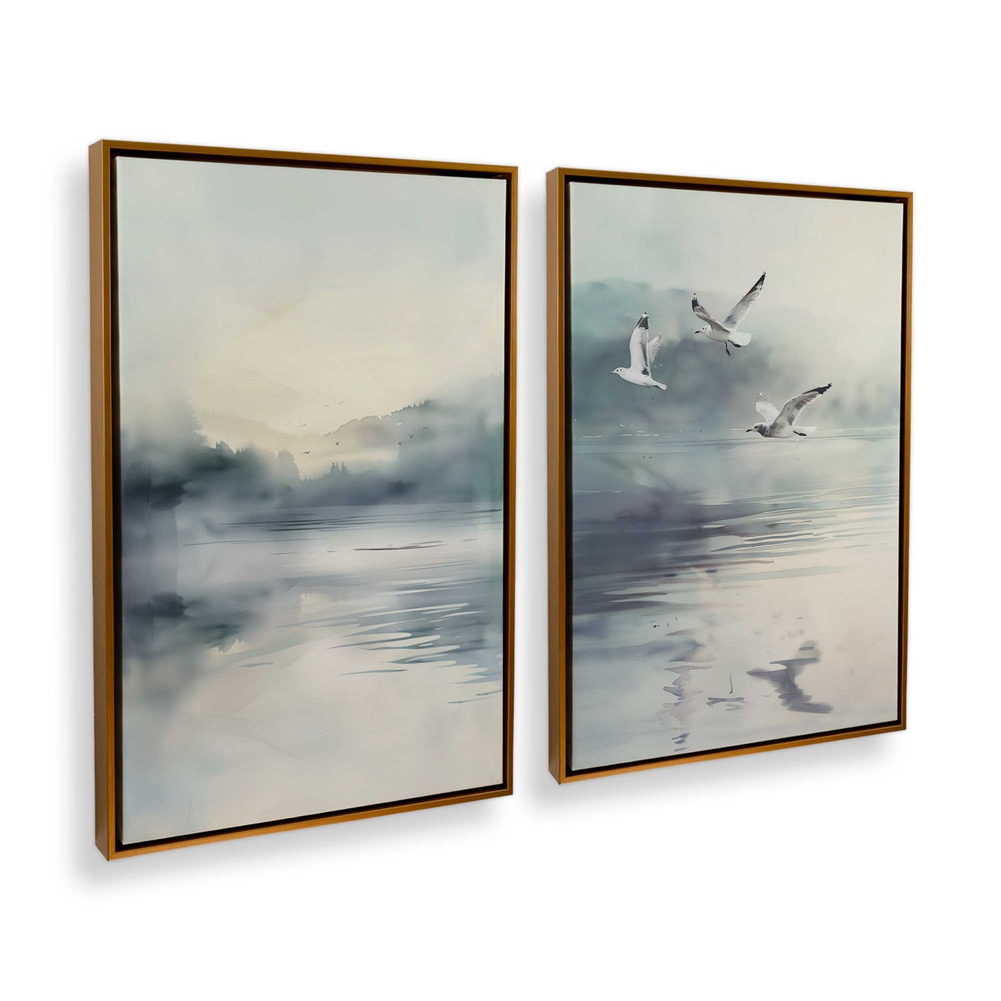 [Color:Polished Gold], Picture of art in a Polished Gold frame at an angle
