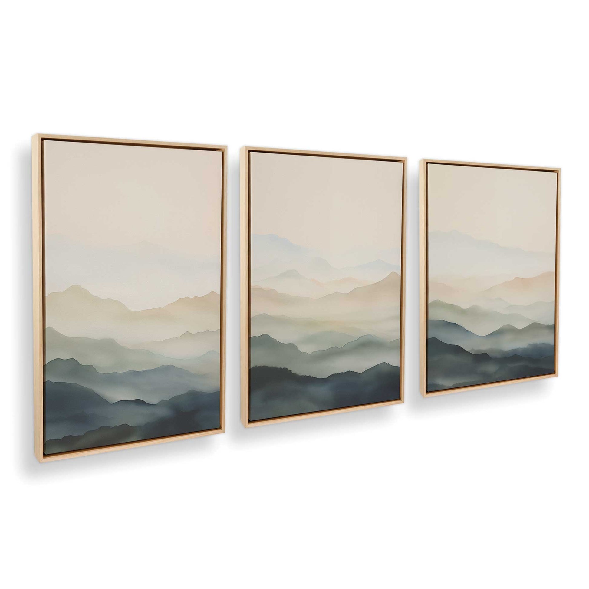 [Color:American Maple], Picture of art in a American Maple frame at an angle