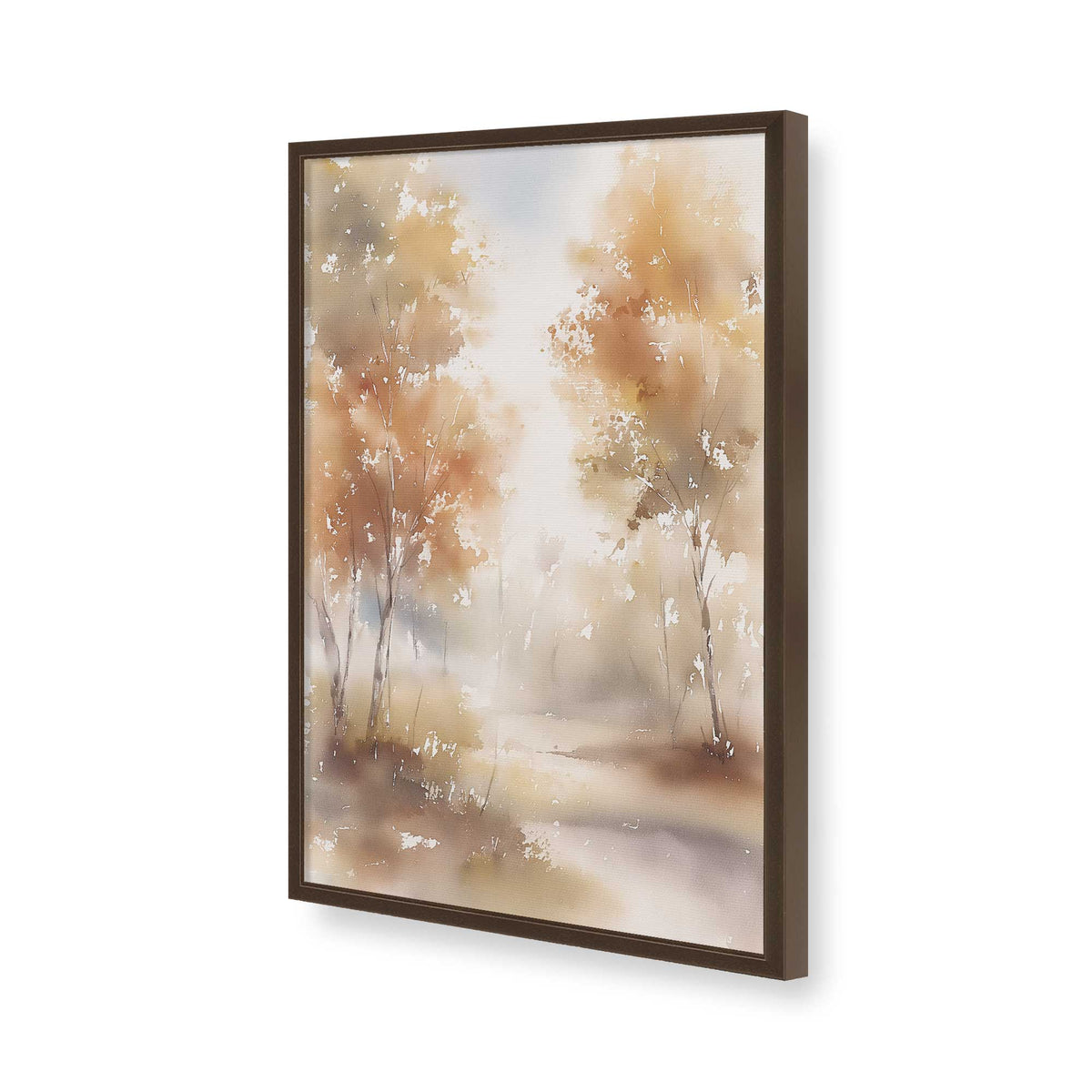 [Color:Brown], Picture of art in a Brown frame of the corner