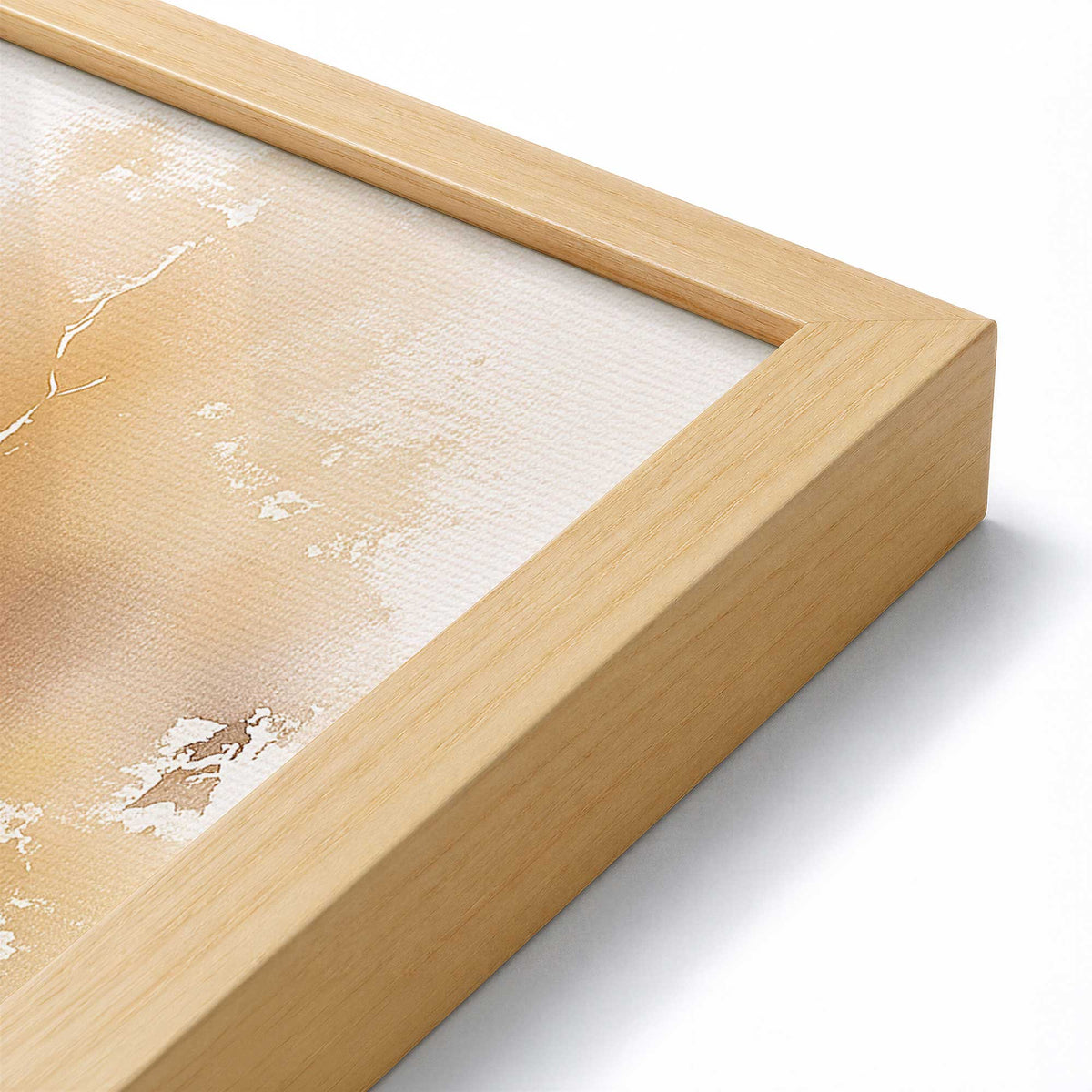 [Color:American Maple], Picture of art in a American Maple frame at an angle