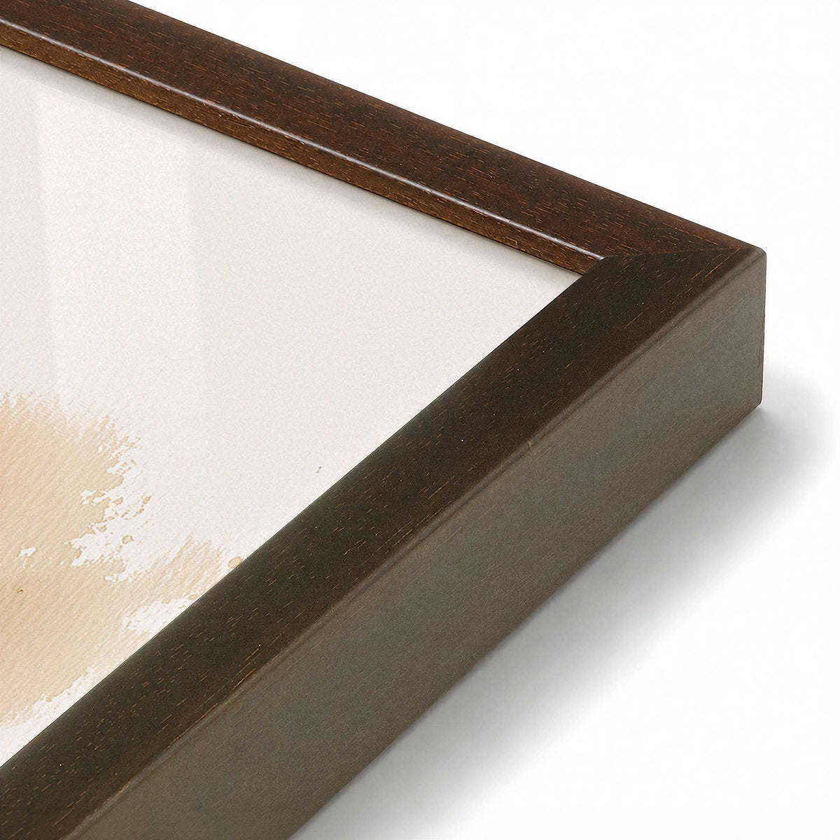[Color:Brown], Picture of art in a Brown frame at an angle