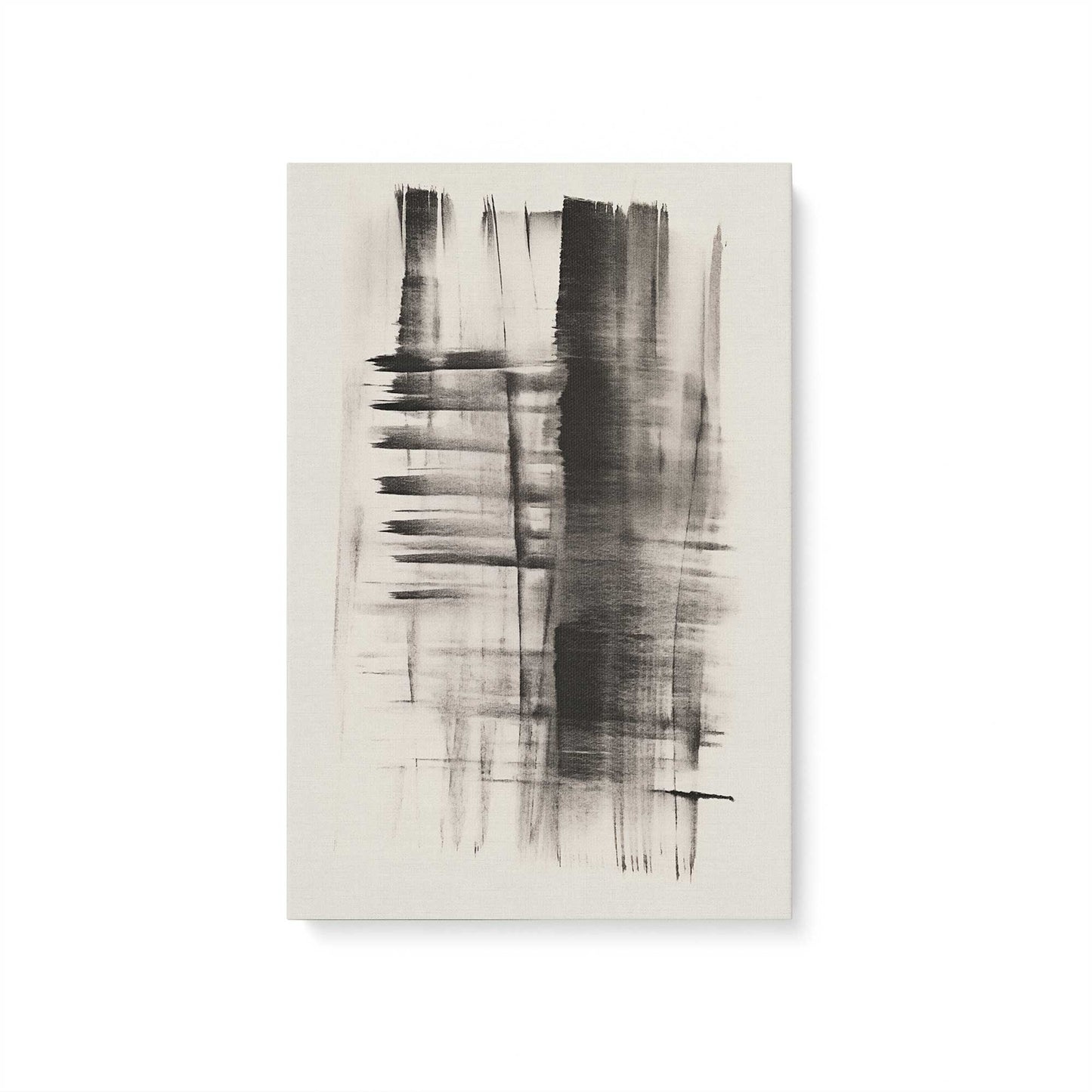 Black Abstract Echoes Canvas Print, Set of 3