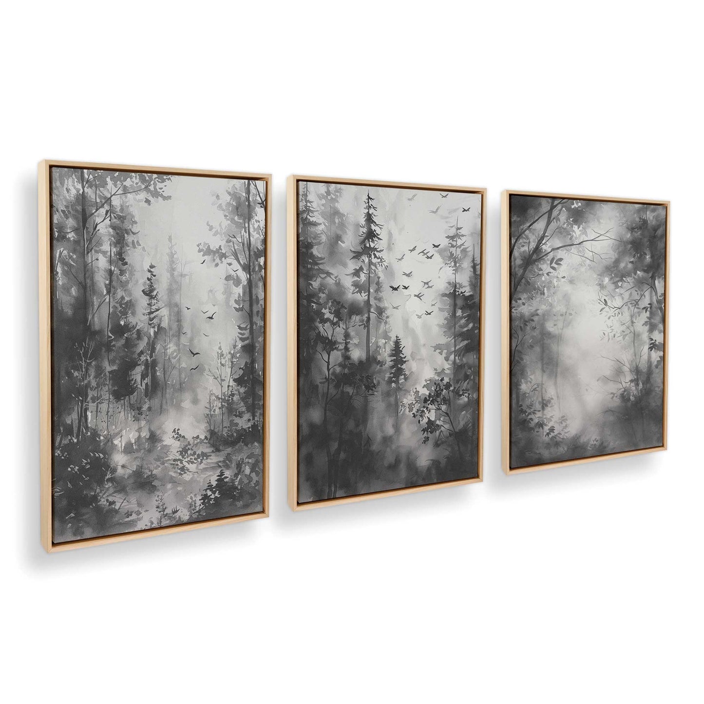 [Color:American Maple], Picture of art in a American Maple frame at an angle