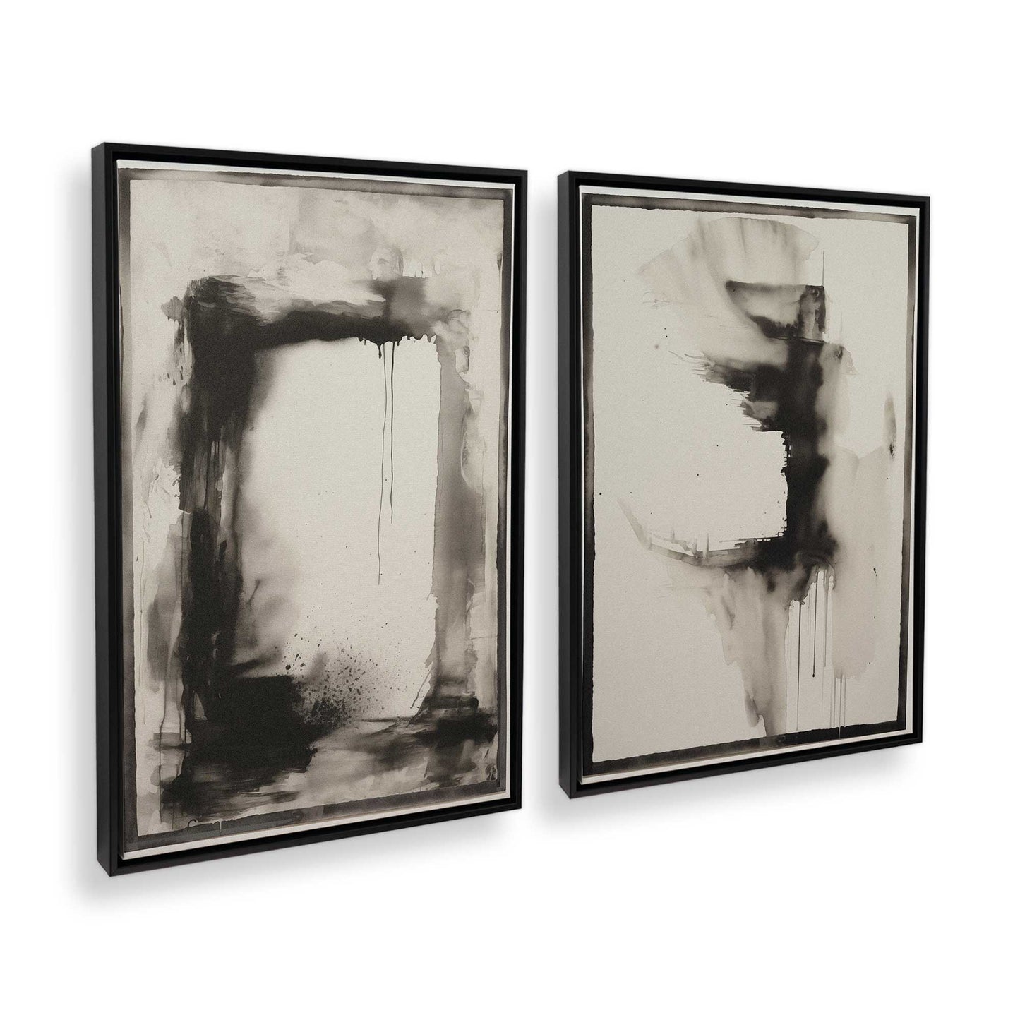 [Color:Satin Black], Picture of art in a Satin Black frame at an angle