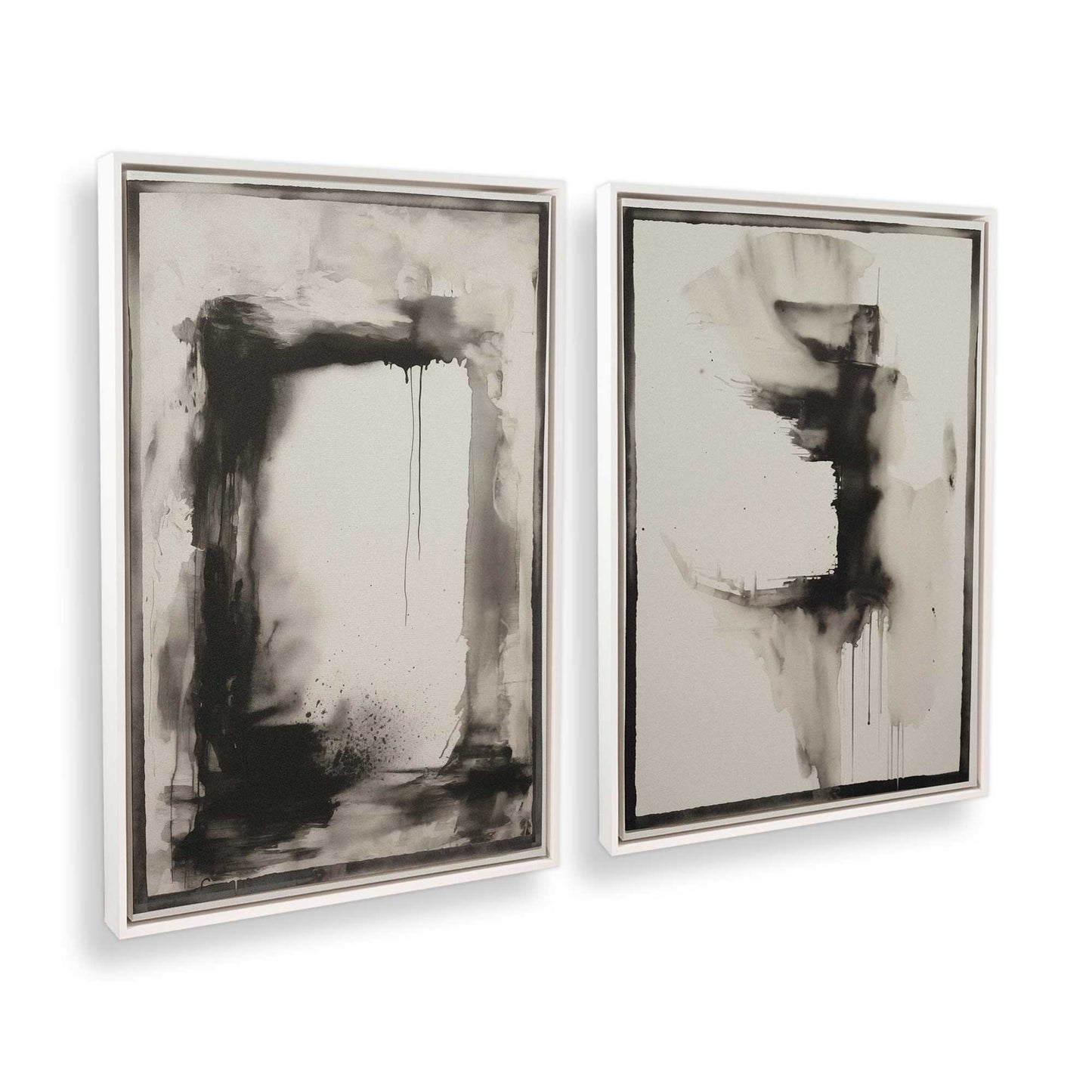 [Color:Opaque White], Picture of art in a White frame at an angle