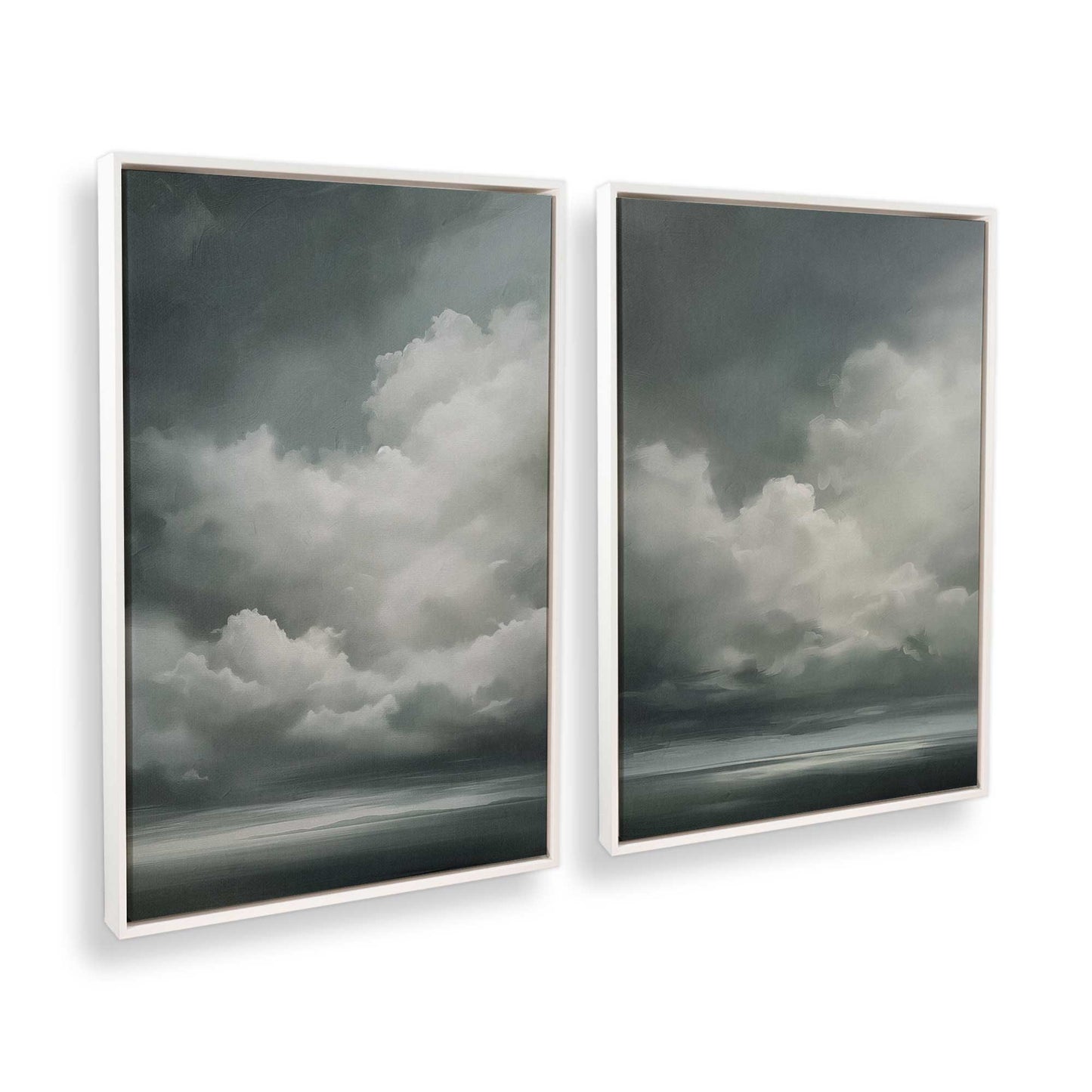 [Color:Opaque White], Picture of art in a White frame at an angle