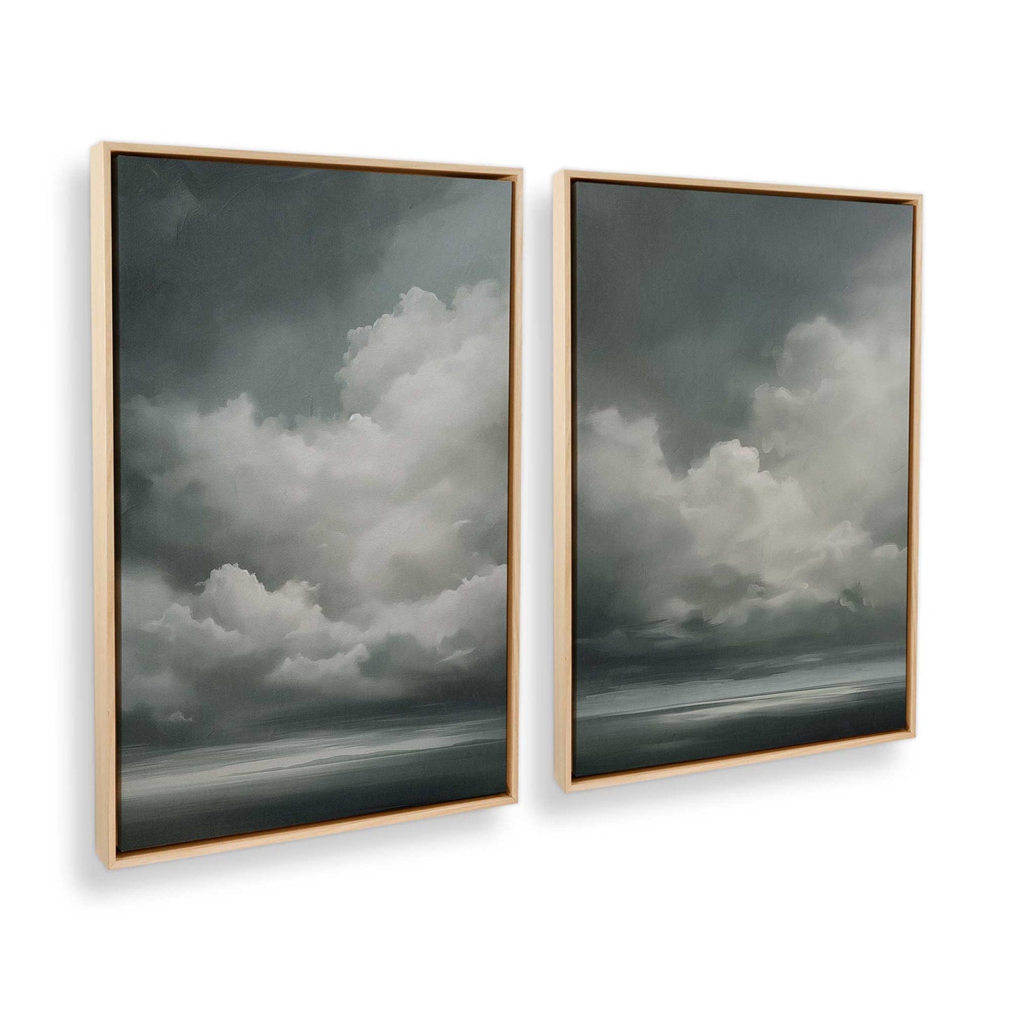 [Color:American Maple], Picture of art in a American Maple frame at an angle