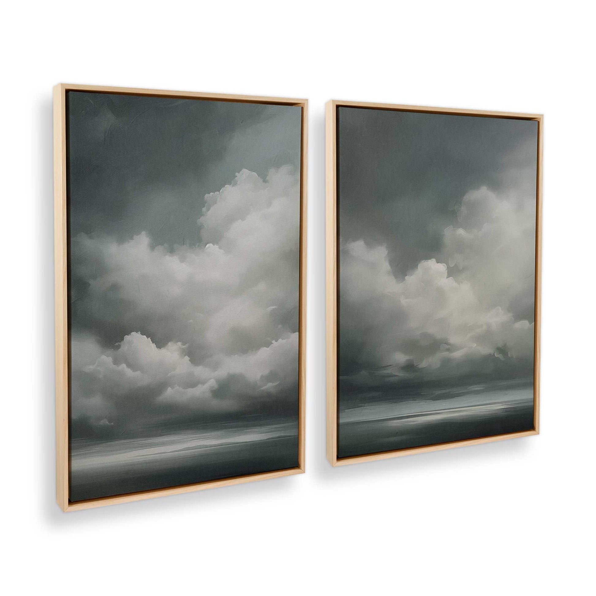 [Color:American Maple], Picture of art in a American Maple frame at an angle