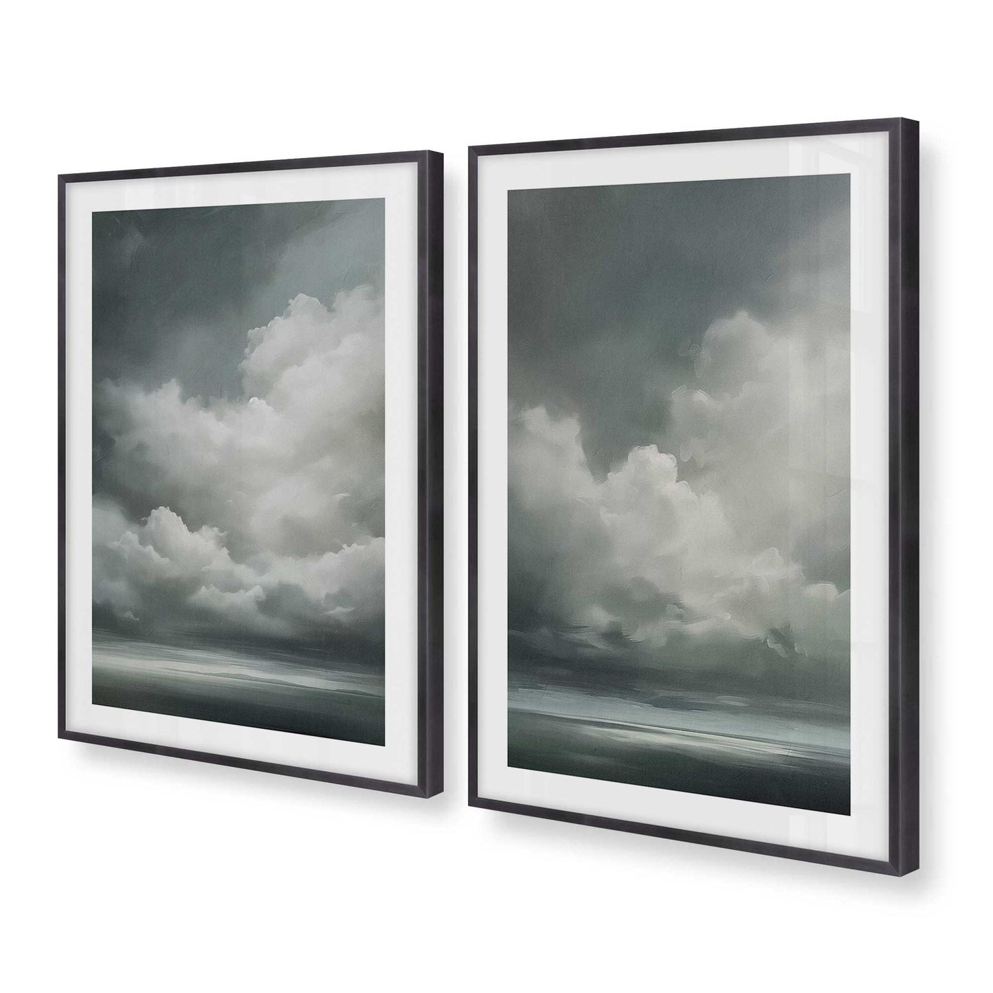 [Color:Weathered Zinc], Picture of art in a Weathered Zinc frame at an angle