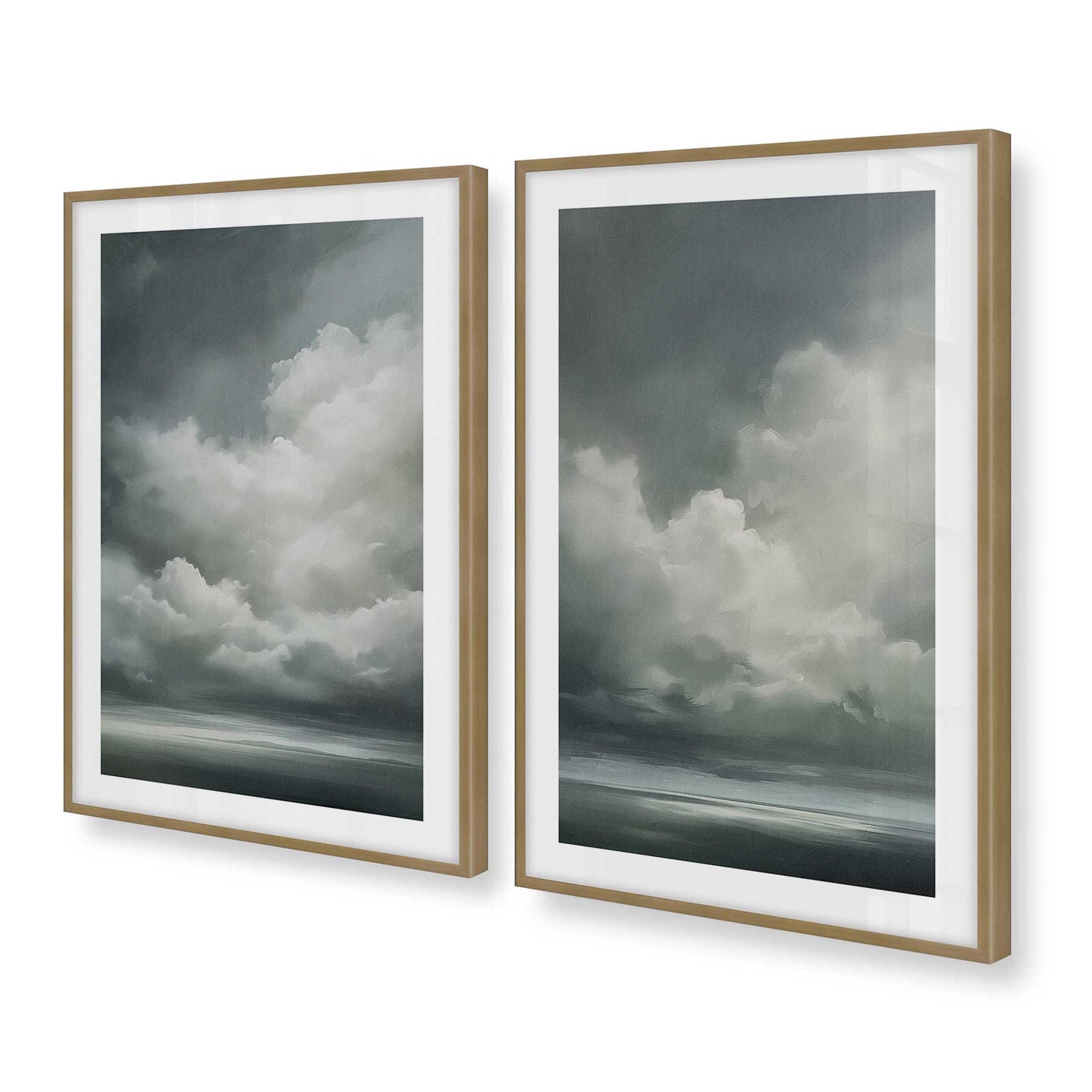 [Color:Brushed Gold], Picture of art in a Brushed Gold frame at an angle