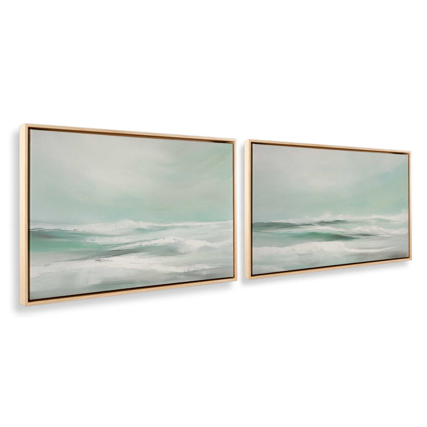 [Color:American Maple], Picture of art in a American Maple frame at an angle