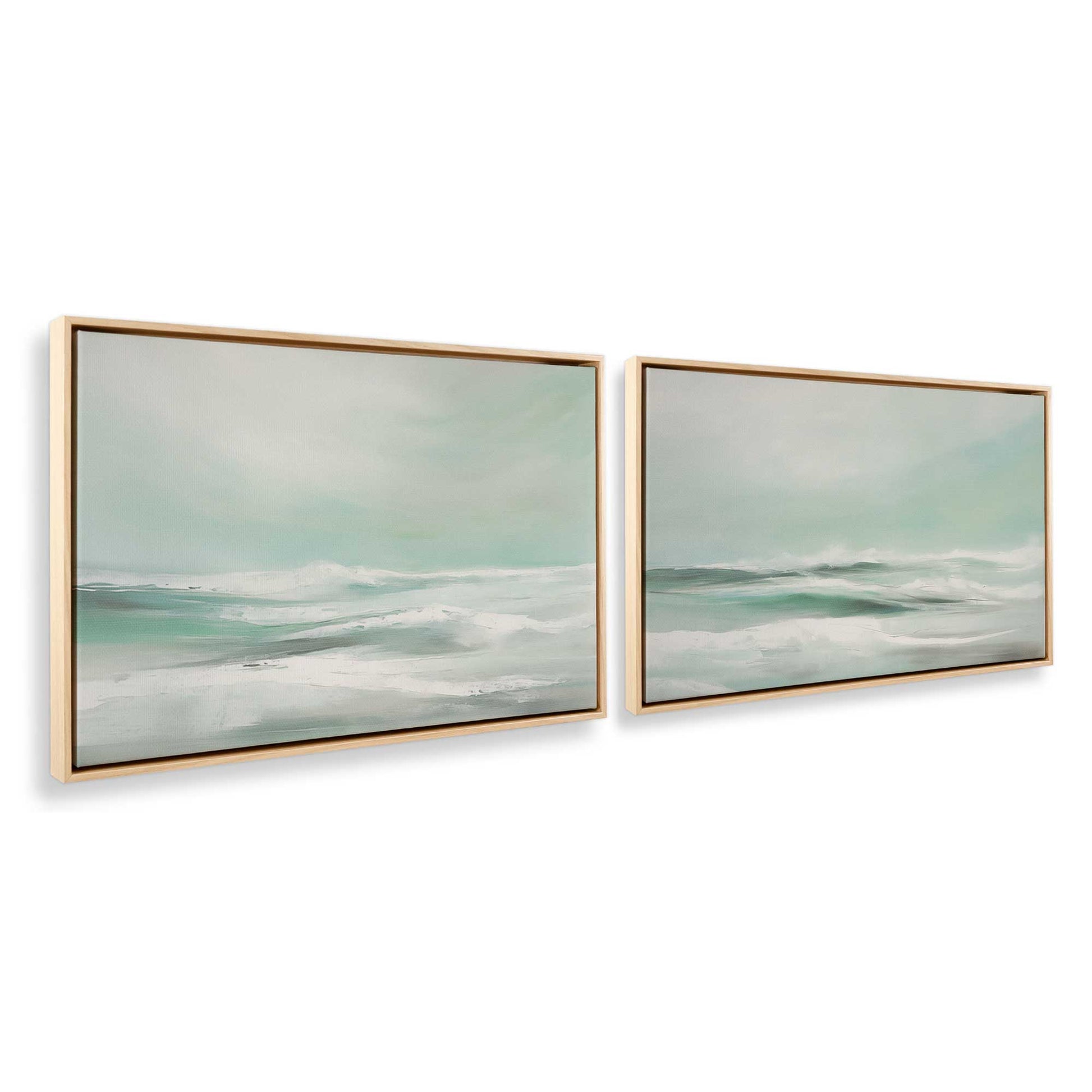 [Color:American Maple], Picture of art in a American Maple frame at an angle