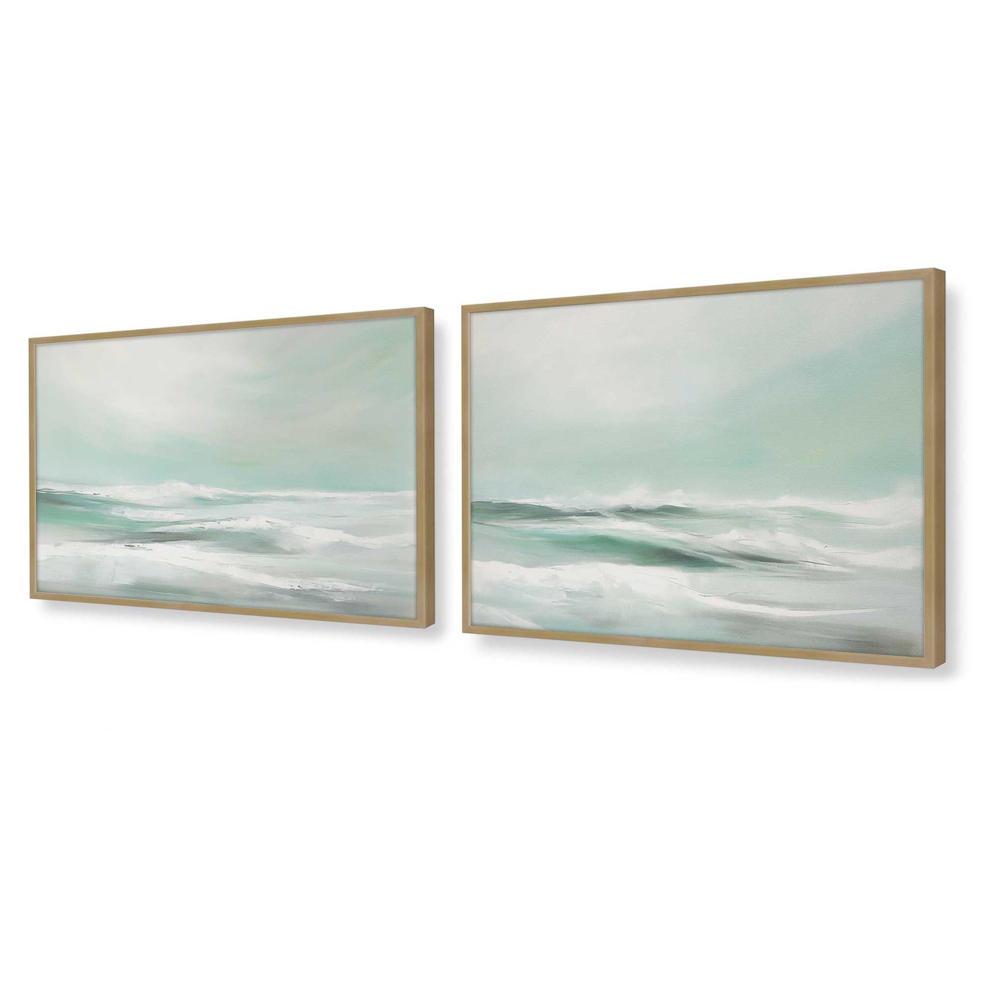[Color:Brushed Gold], Picture of art in a Brushed Gold frame at an angle