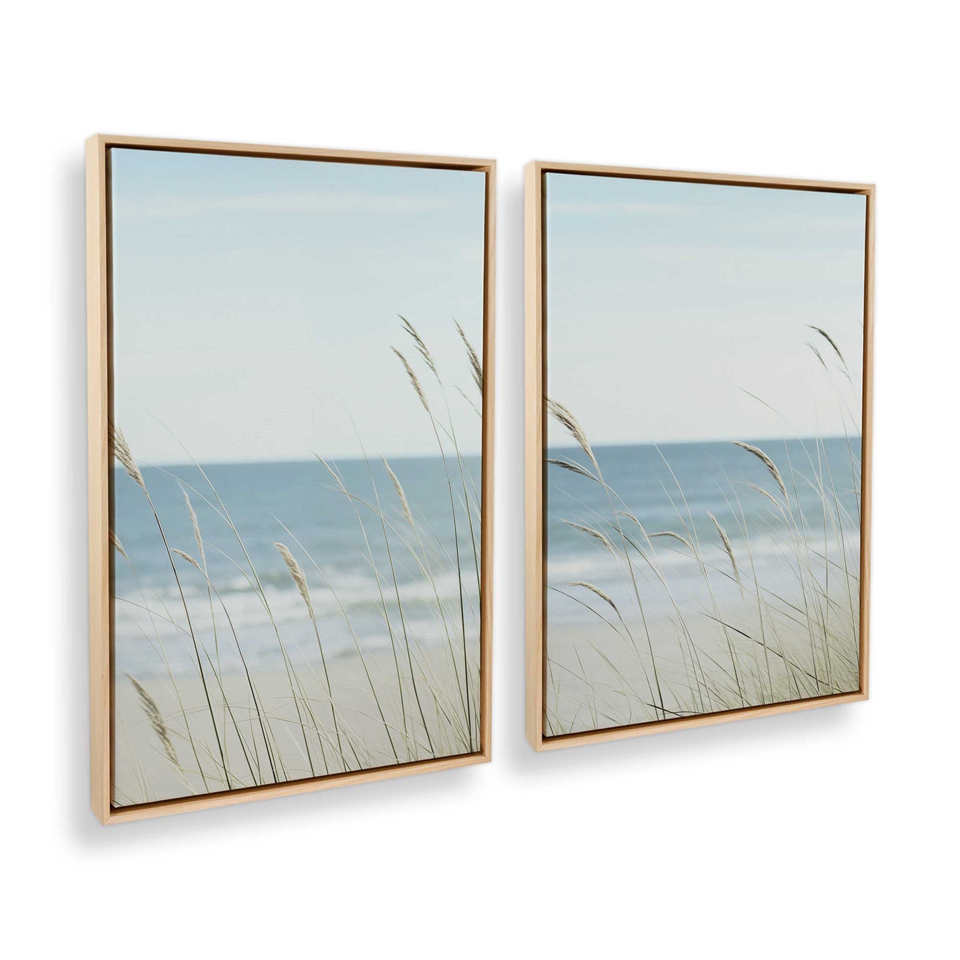[Color:American Maple], Picture of art in a American Maple frame at an angle