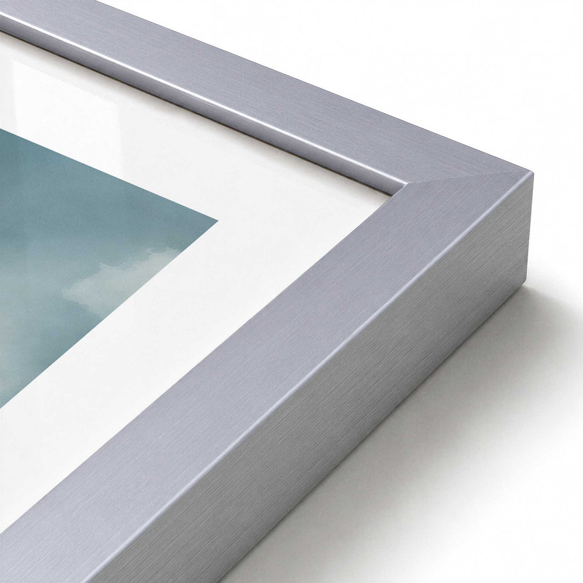 [Color:Polished Chrome], Picture of art in a Polished Chrome frame at an angle