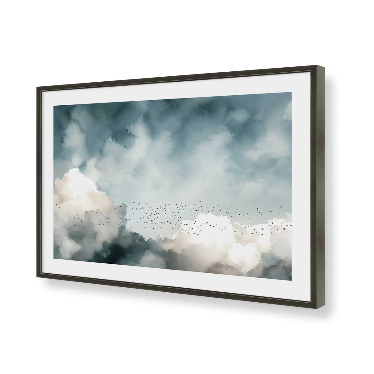 [Color:Satin Black], Picture of art in a Polished Chrome frame of the corner