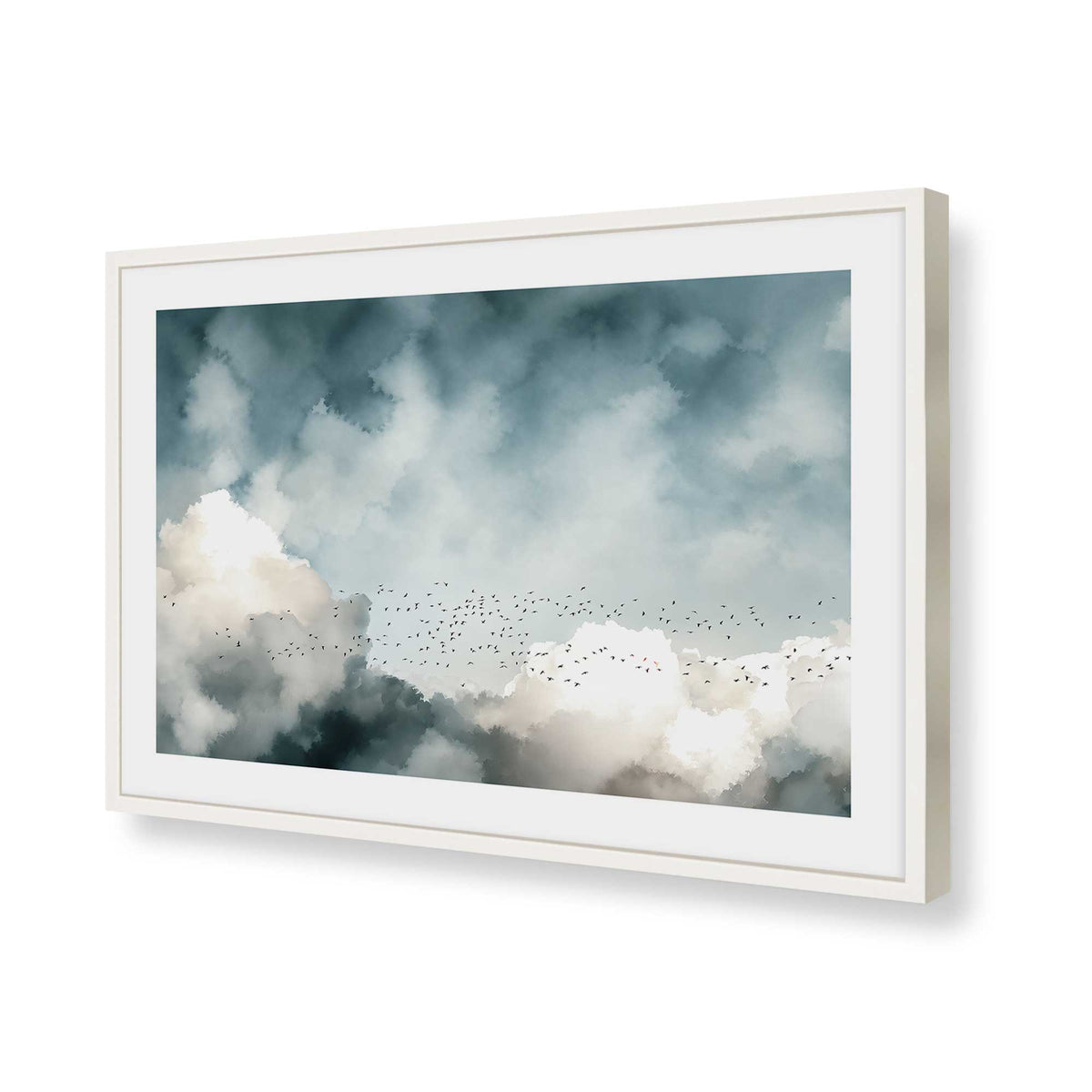 [Color:Opaque White], Picture of art in a Polished Chrome frame of the corner
