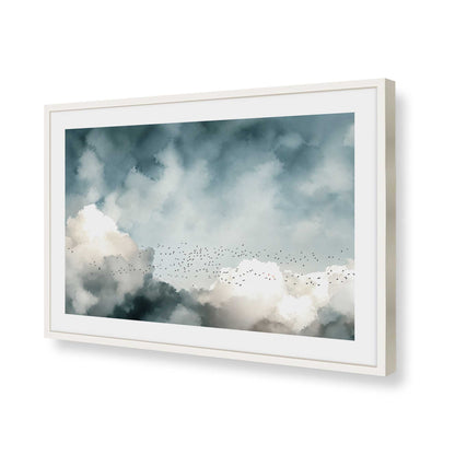 [Color:Opaque White], Picture of art in a Polished Chrome frame of the corner