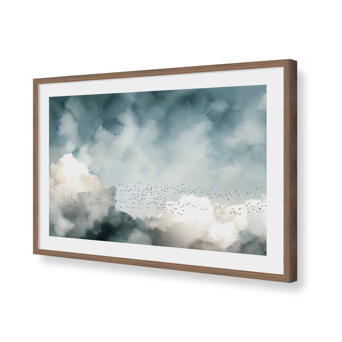 [Color:Walnut], Picture of art in a Polished Chrome frame of the corner