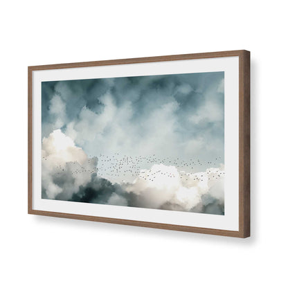 [Color:Walnut], Picture of art in a Polished Chrome frame of the corner