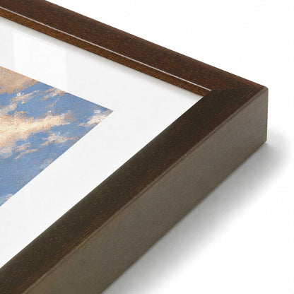 [Color:Brown], Picture of art in a Brown frame at an angle