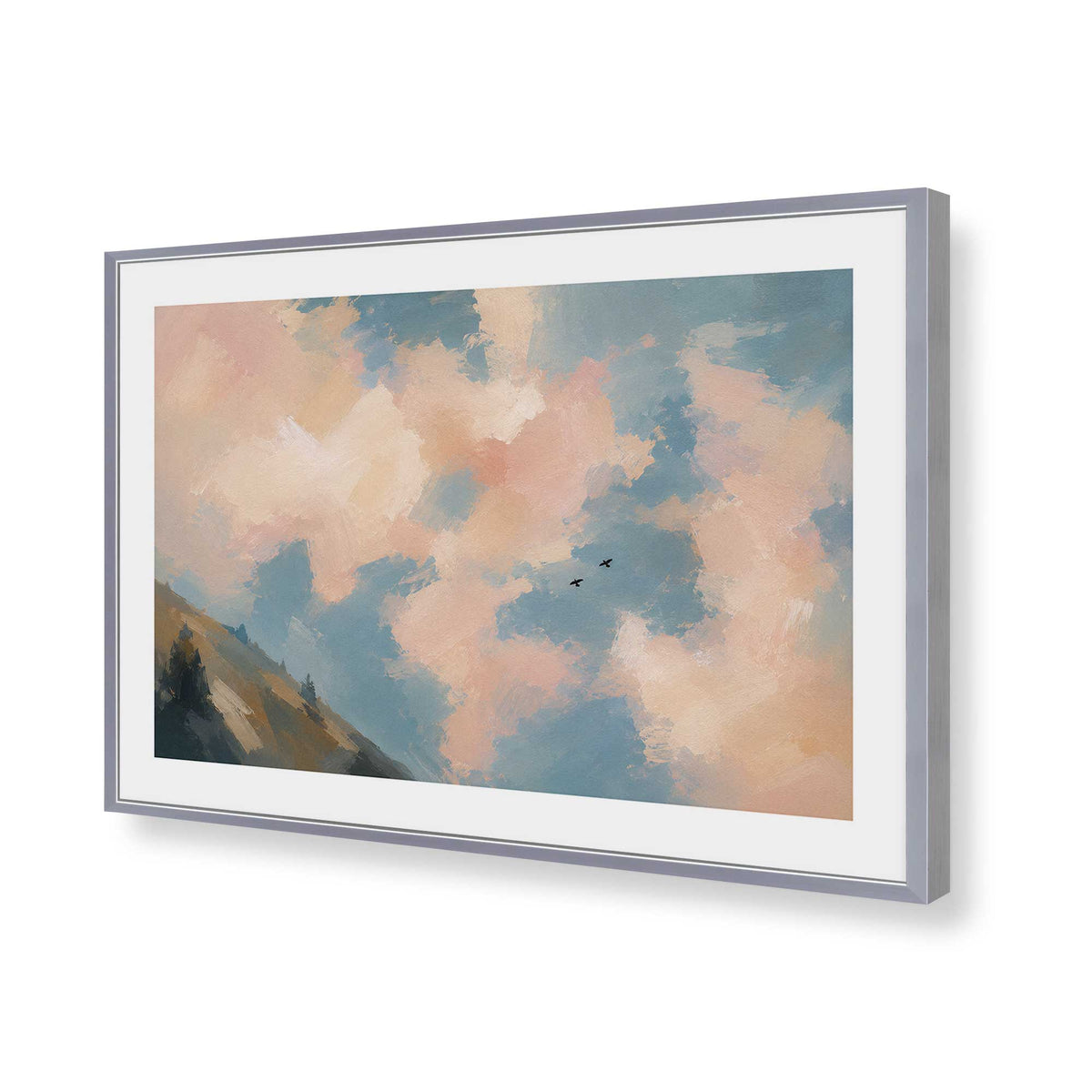 [Color:Polished Chrome], Picture of art in a Polished Chrome frame of the corner