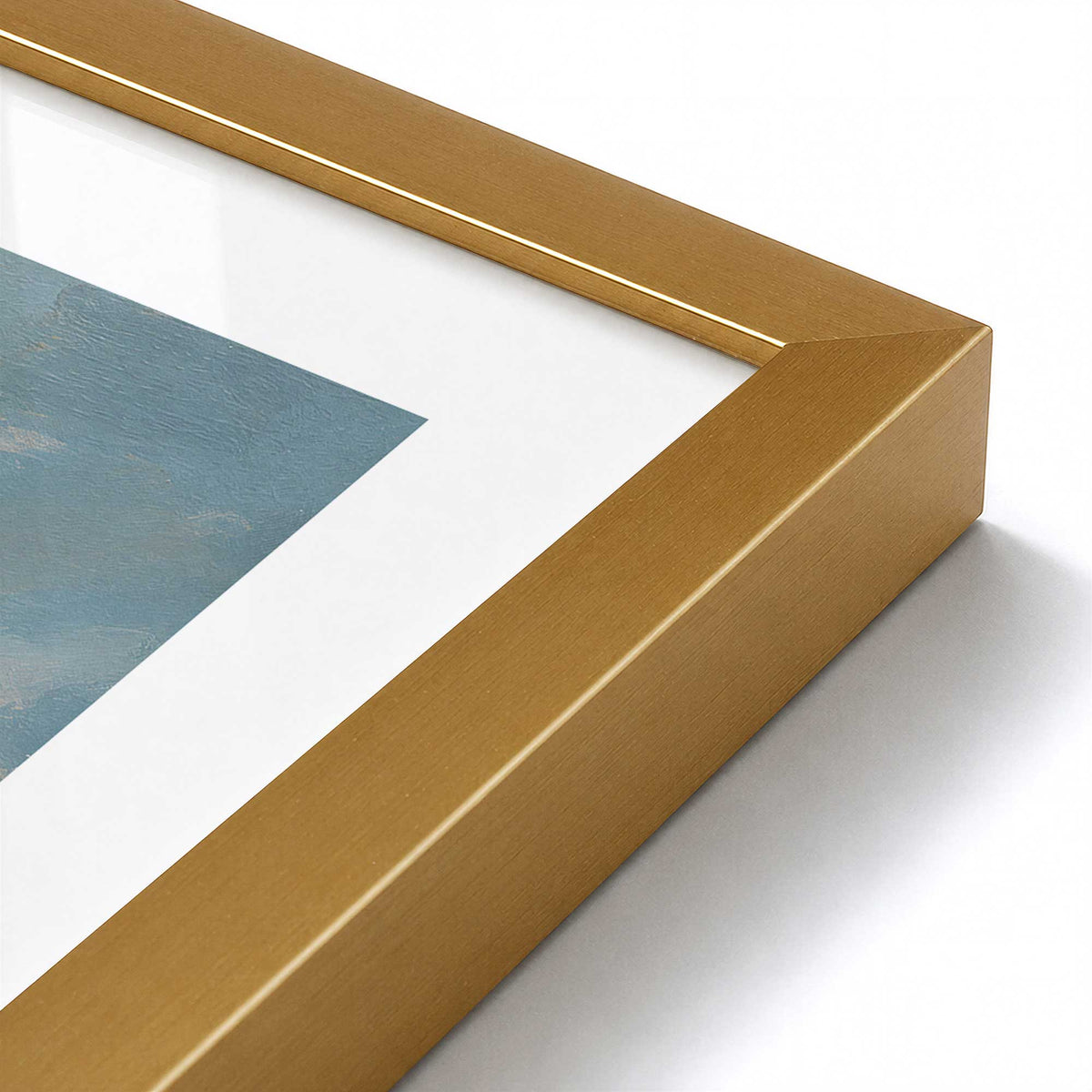 [Color:Polished Gold], Picture of art in a Polished Chrome frame at an angle