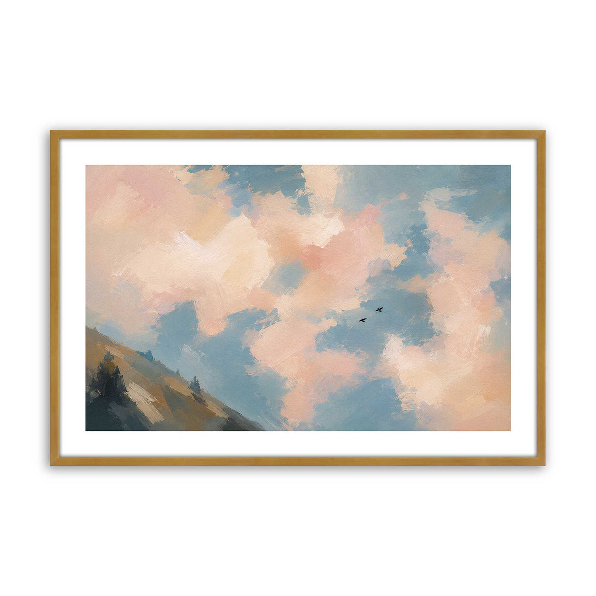 [Color:Polished Gold], Picture of art in a Polished Chrome frame