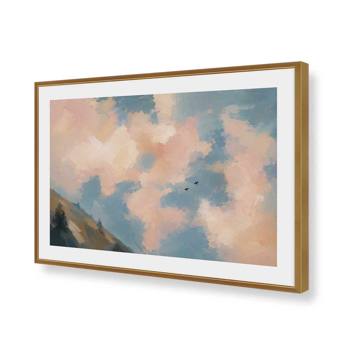 [Color:Polished Gold], Picture of art in a Polished Chrome frame of the corner