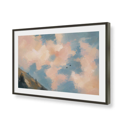 [Color:Satin Black], Picture of art in a Polished Chrome frame of the corner