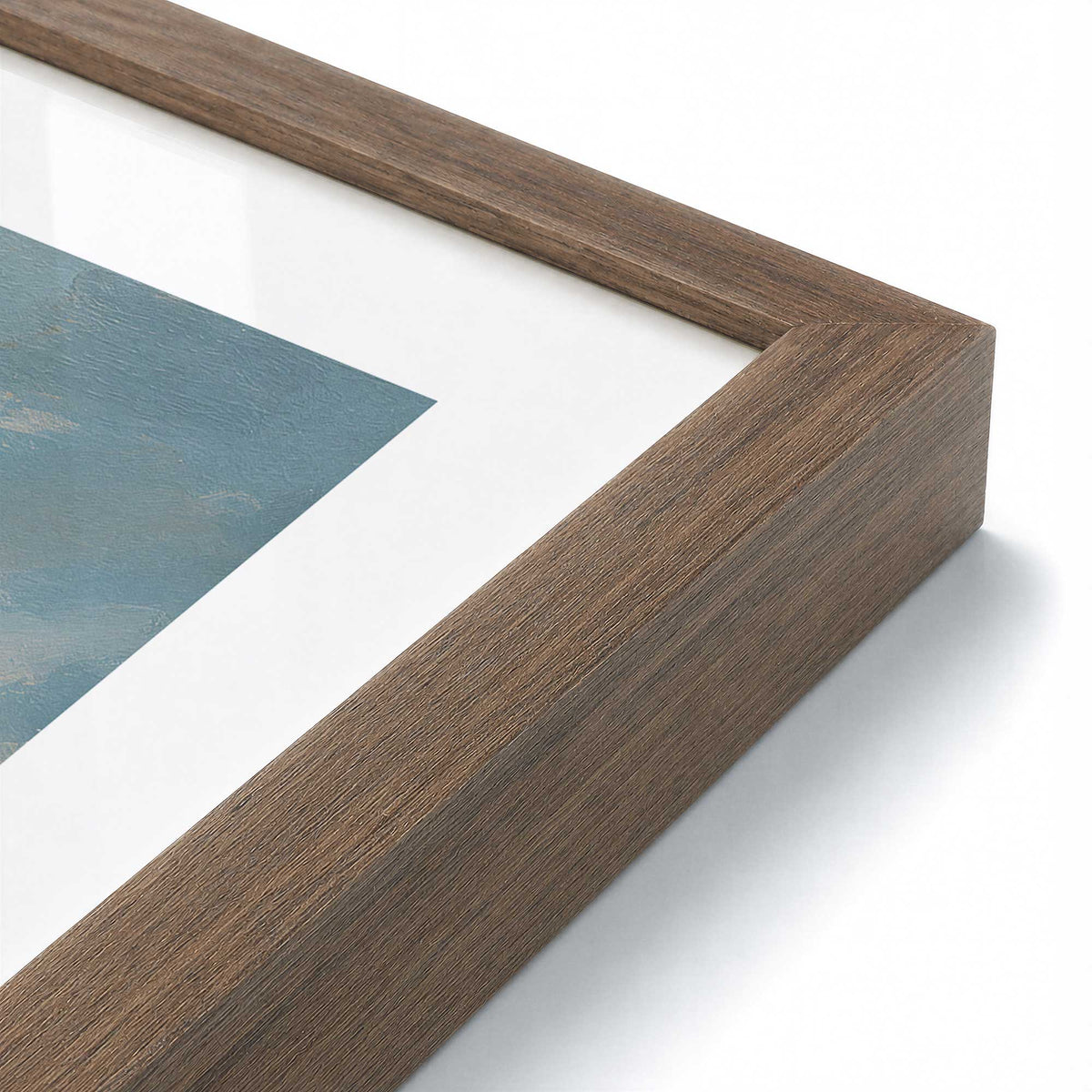 [Color:Walnut], Picture of art in a Polished Chrome frame at an angle