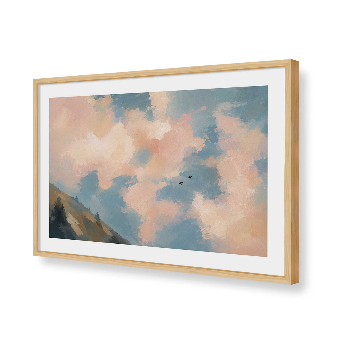 [Color:American Maple], Picture of art in a Polished Chrome frame of the corner