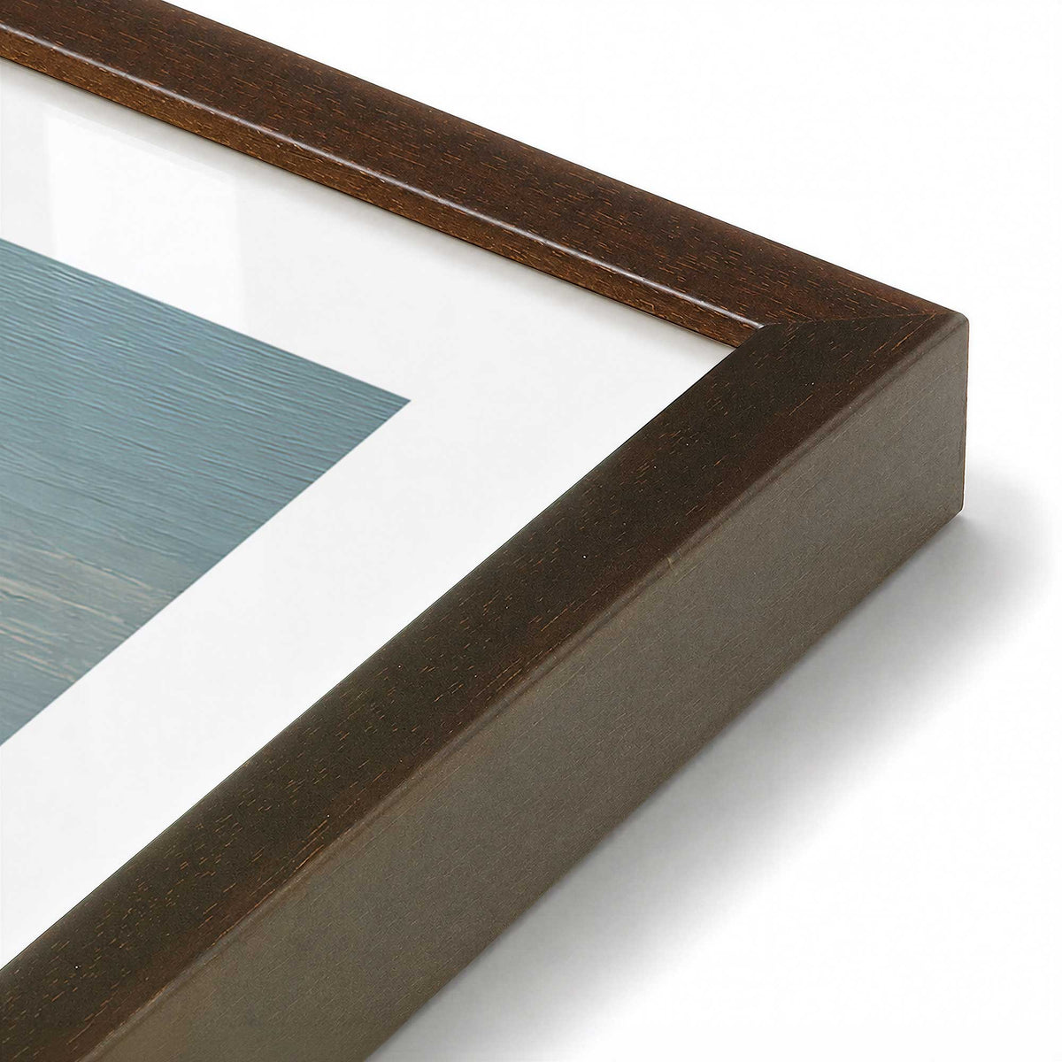 [Color:Brown], Picture of art in a Brown frame at an angle