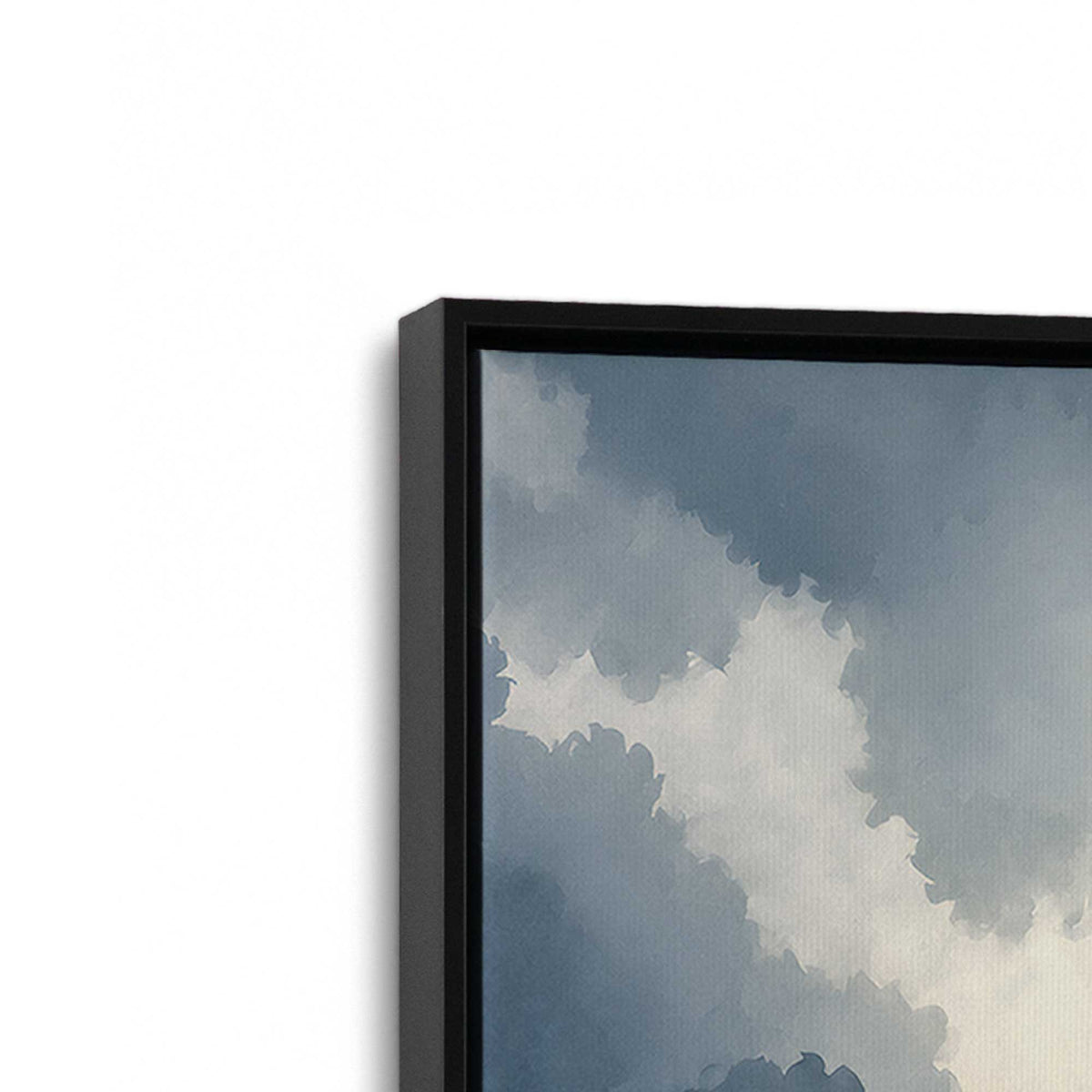 [Color:Satin Black], Picture of art in a Satin Black frame at an angle
