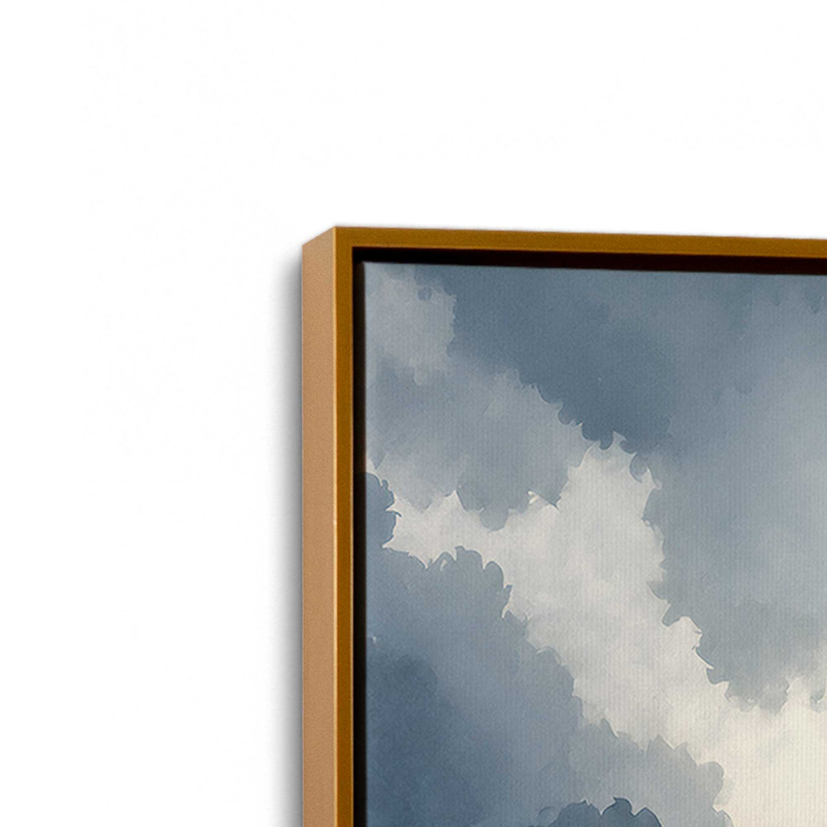[Color:Polished Gold], Picture of art in a Polished Gold frame at an angle