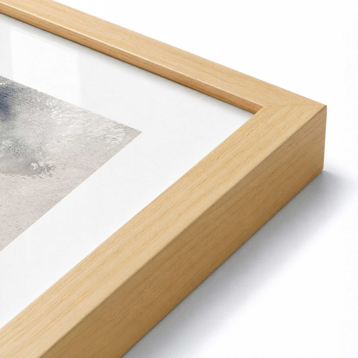 [Color:American Maple], Picture of art in a Polished Chrome frame at an angle
