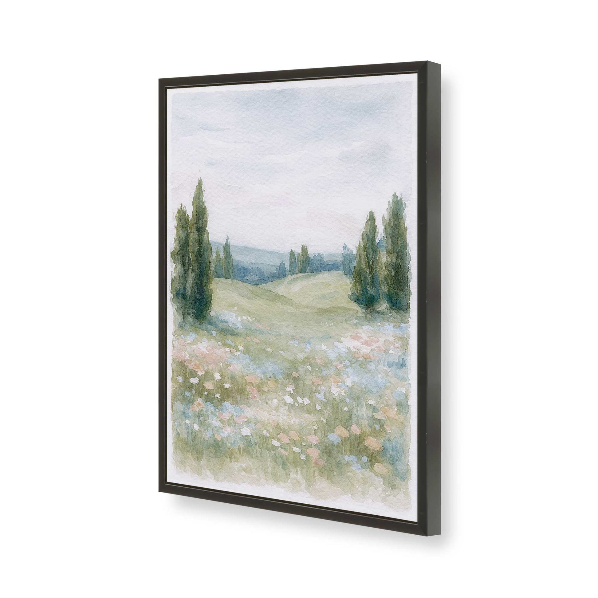 [Color:Satin Black], Picture of art in a Satin Black frame of the corner