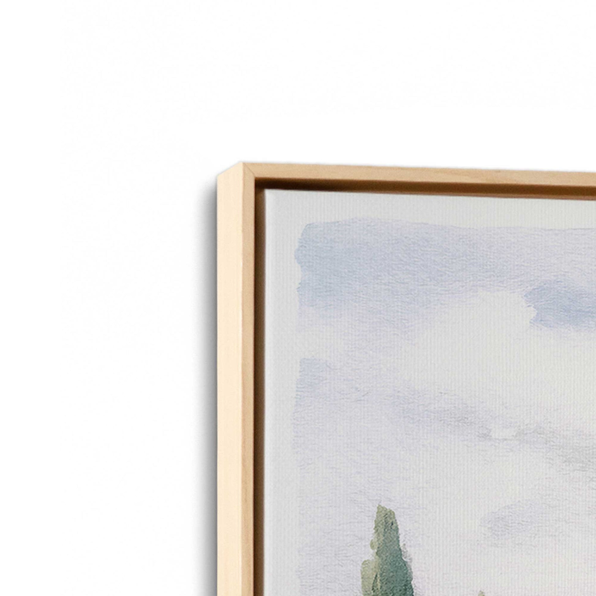 [Color:American Maple], Picture of art in a American Maple frame at an angle