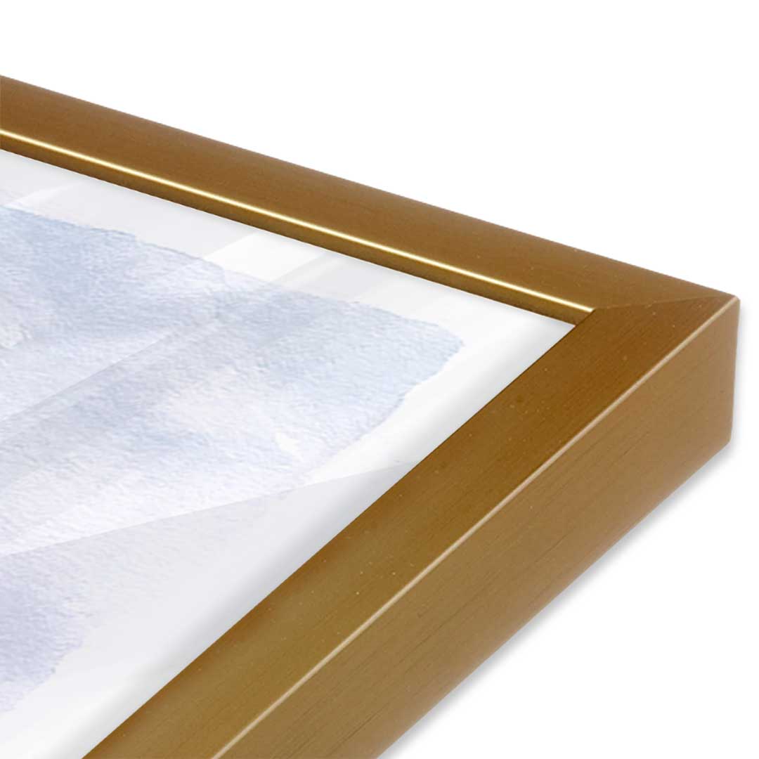 [Color:Polished Gold], Picture of art in a Polished Gold frame at an angle