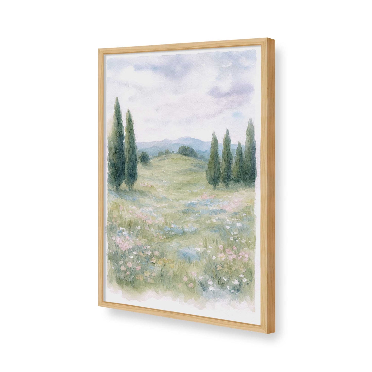 [Color:American Maple], Picture of art in a American Maple frame of the corner
