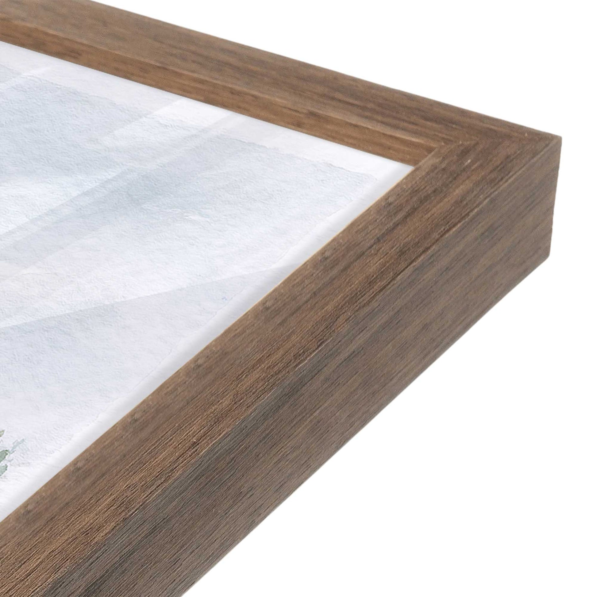 [Color:Walnut], Picture of art in a Walnut frame of the corner