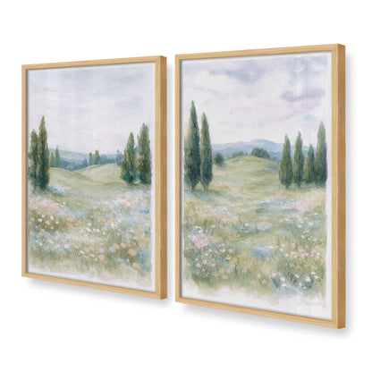[Color:American Maple], Picture of art in a American Maple frame at an angle