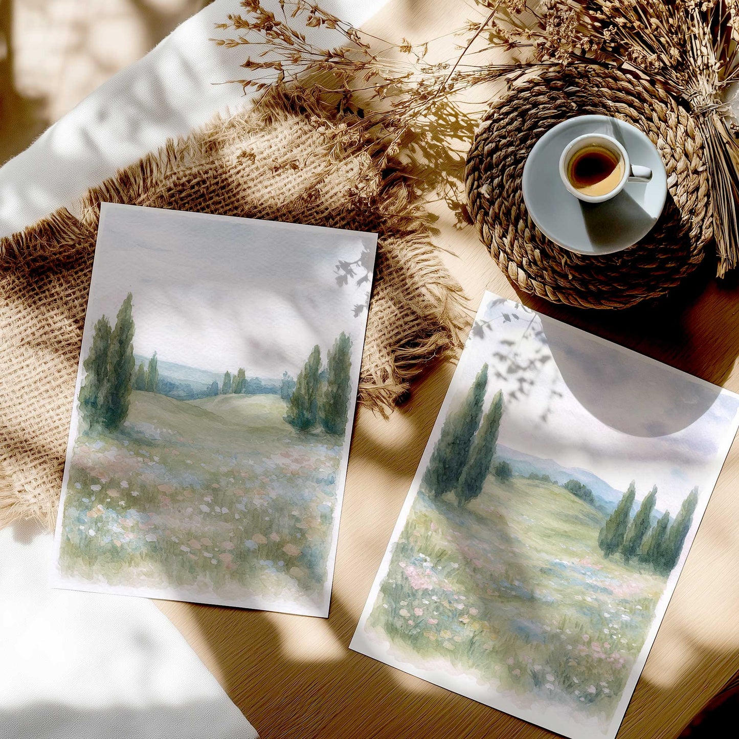 [color:Rolled Print], Picture in a room